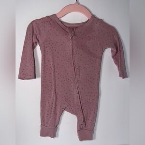 Little Sleepies Mauve Star Zip One-Piece Footie